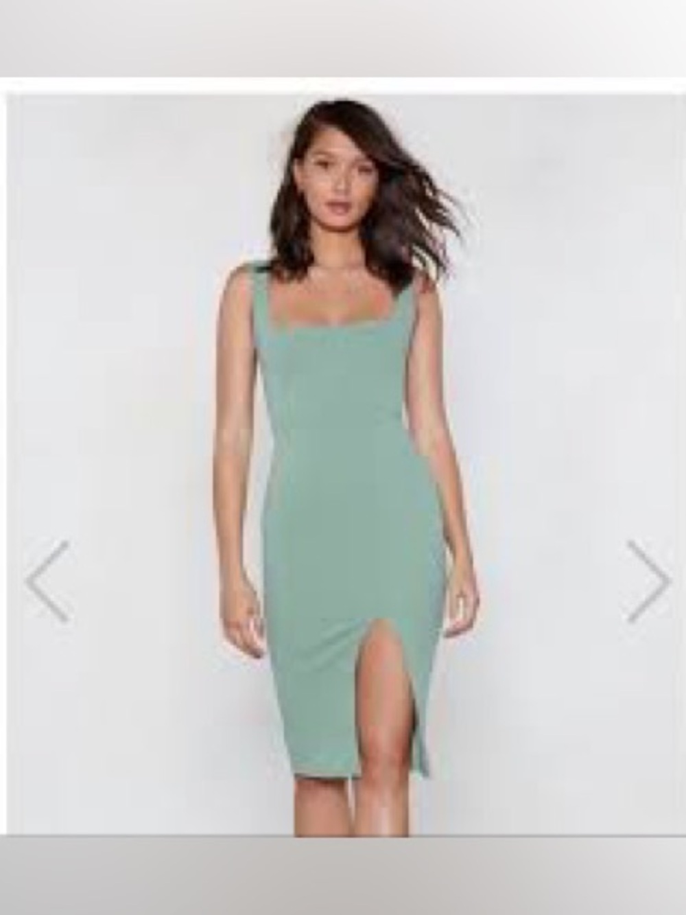 Nasty Gal Sleek Seafoam Green Sage Midi Dress